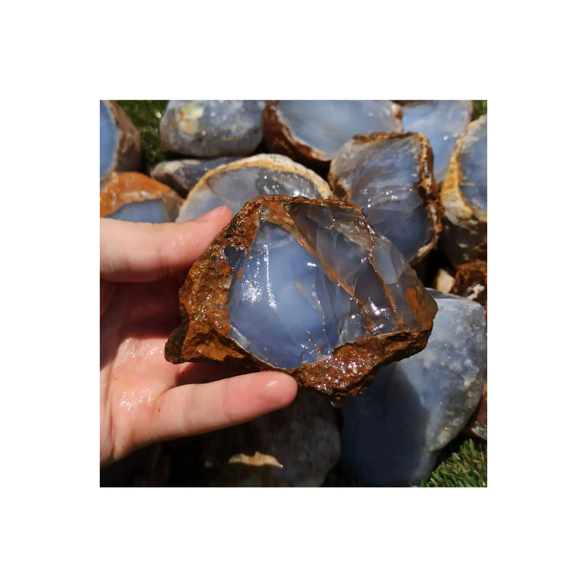 CrystalHola Chalcedon Rohstein in Blau als Dekorationsobjekt - Bild 7