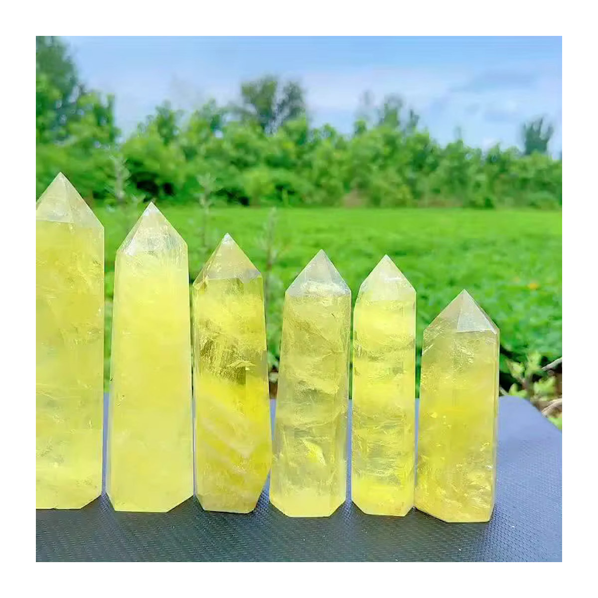 CRYSTALHOLA Citrin-Turm in Gelb – Geometrischer Kristallstein für deine Dekoration - Bild 5