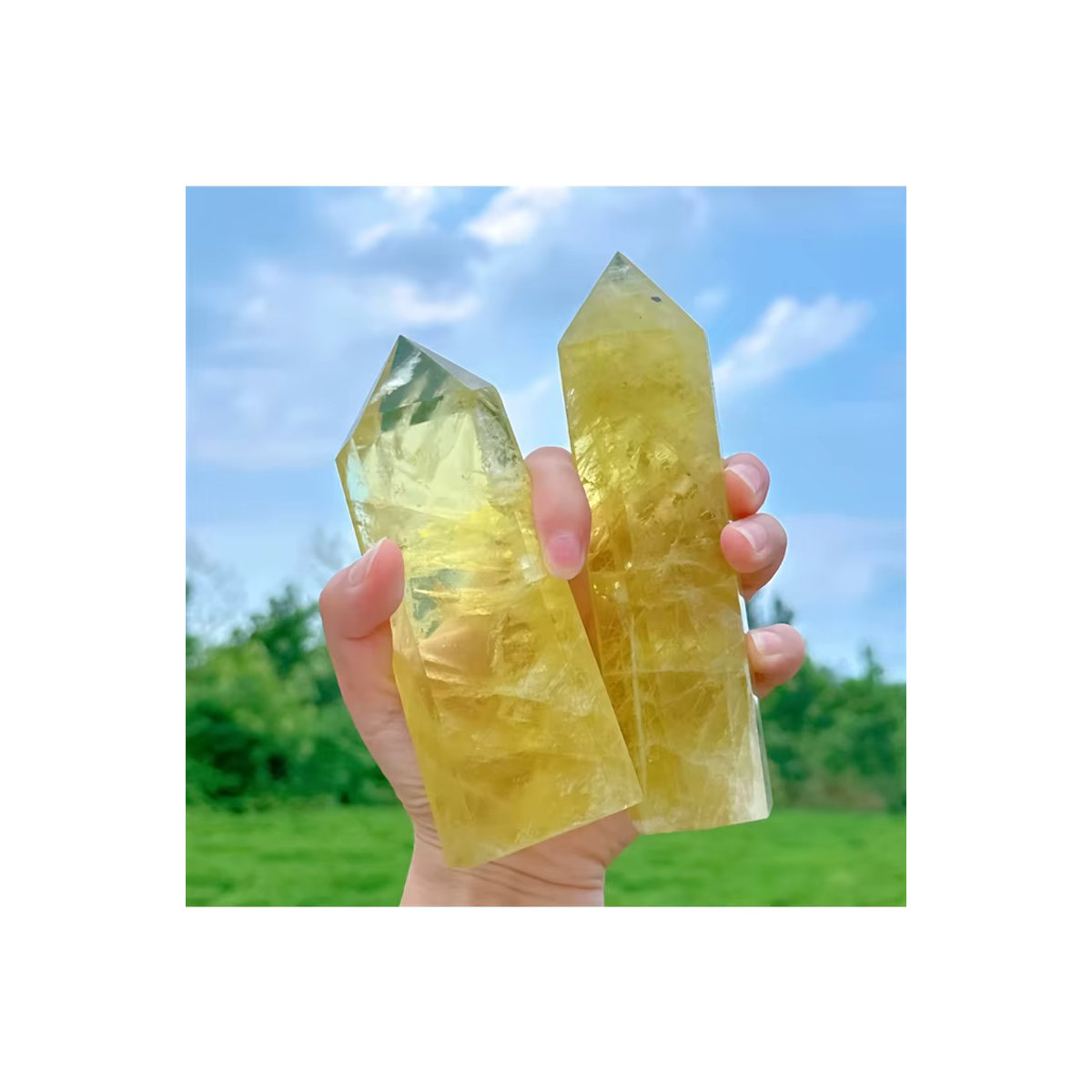 CRYSTALHOLA Citrin-Turm in Gelb – Geometrischer Kristallstein für deine Dekoration - Bild 6
