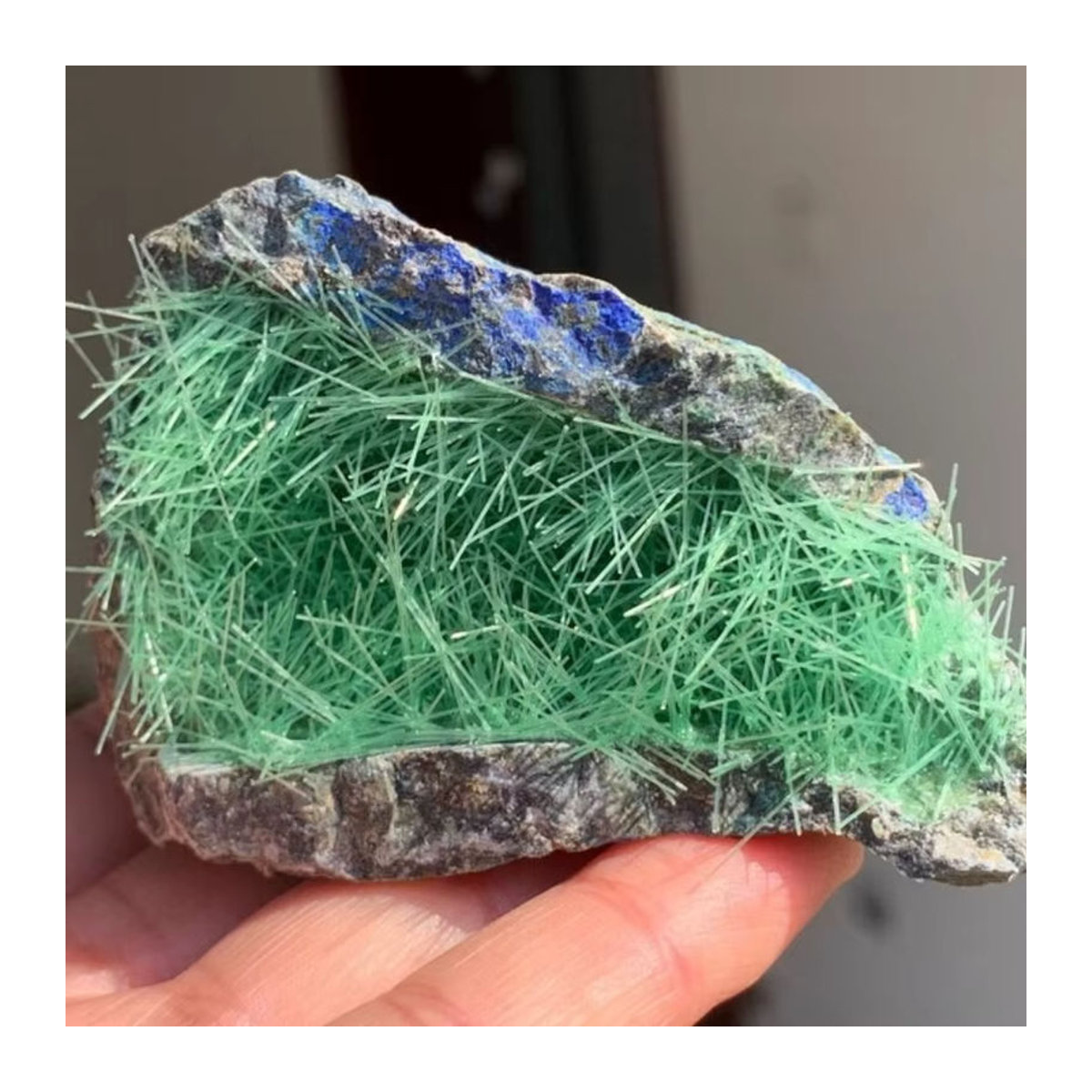 CrystalHola Kupfererz-Dekorationsstein mit Quarz und Goethit in Grün - Bild 4