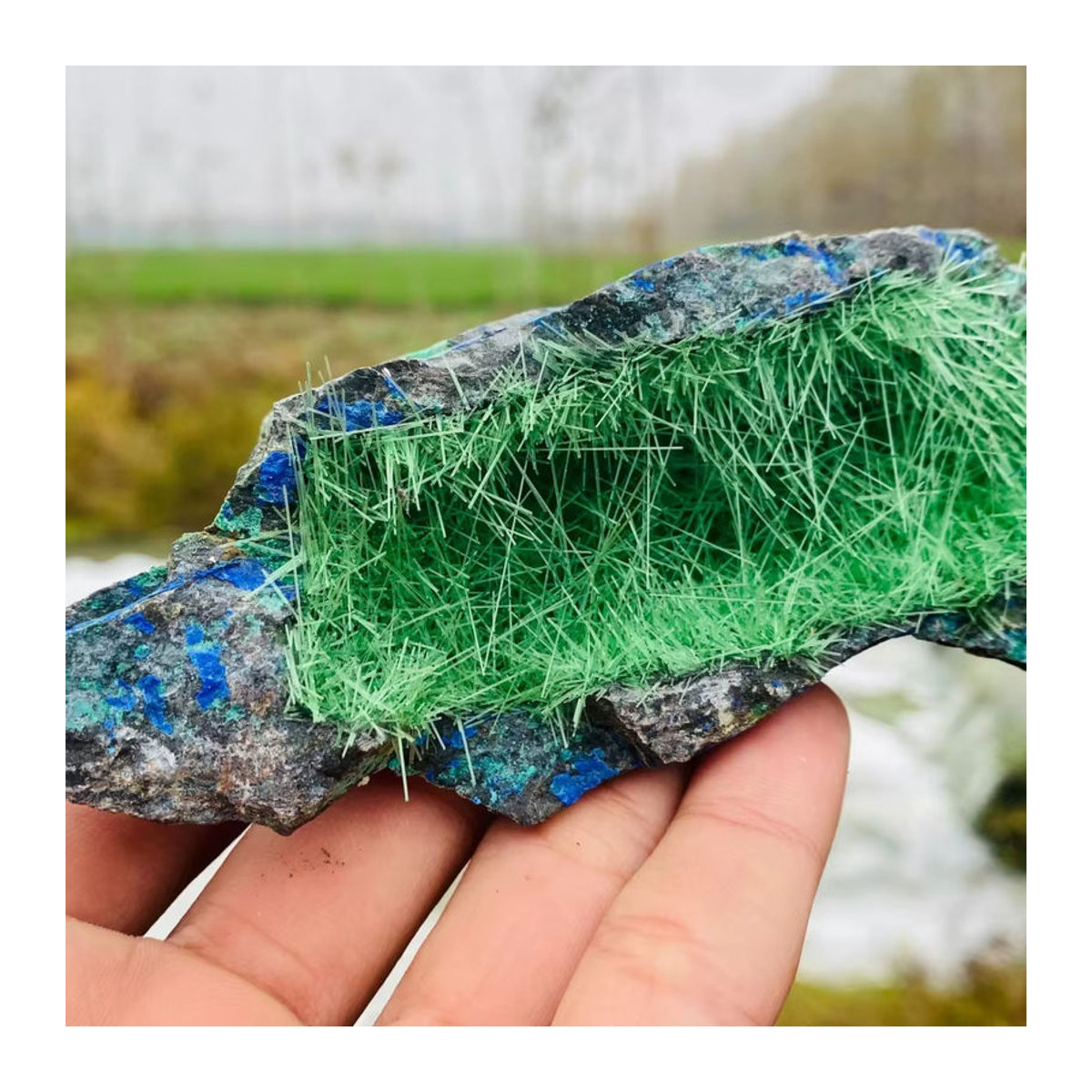 CrystalHola Kupfererz-Dekorationsstein mit Quarz und Goethit in Grün - Bild 5