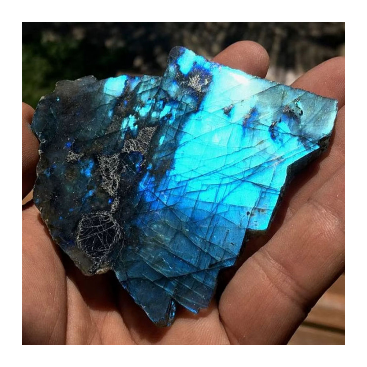 CrystalHola Labradorit-Nugget polierter Quarz-Stein in Blau und Gold im Bohemian-Stil für Dekoration und Handwerk - Bild 3