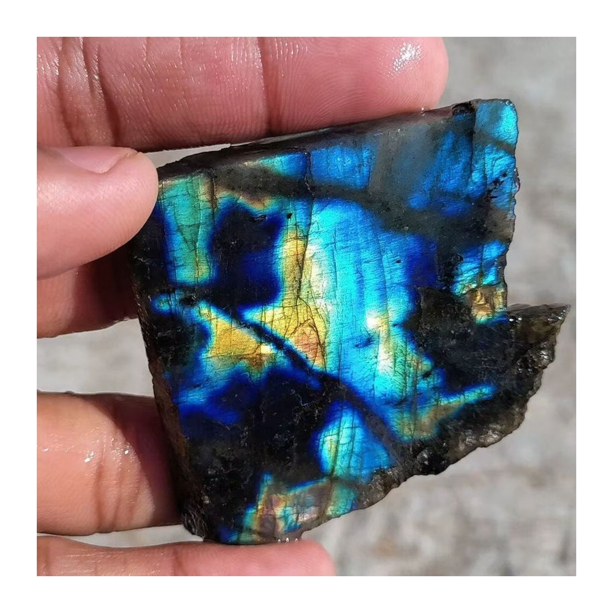 CrystalHola Labradorit-Nugget polierter Quarz-Stein in Blau und Gold im Bohemian-Stil für Dekoration und Handwerk - Bild 4