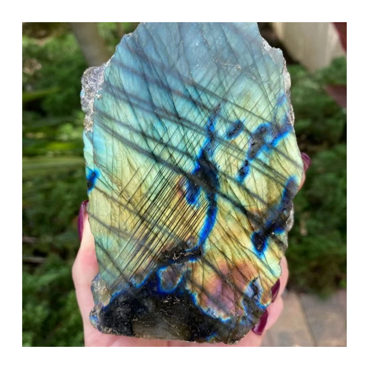 CrystalHola Labradorit-Nugget polierter Quarz-Stein in Blau und Gold im Bohemian-Stil für Dekoration und Handwerk - Bild 5