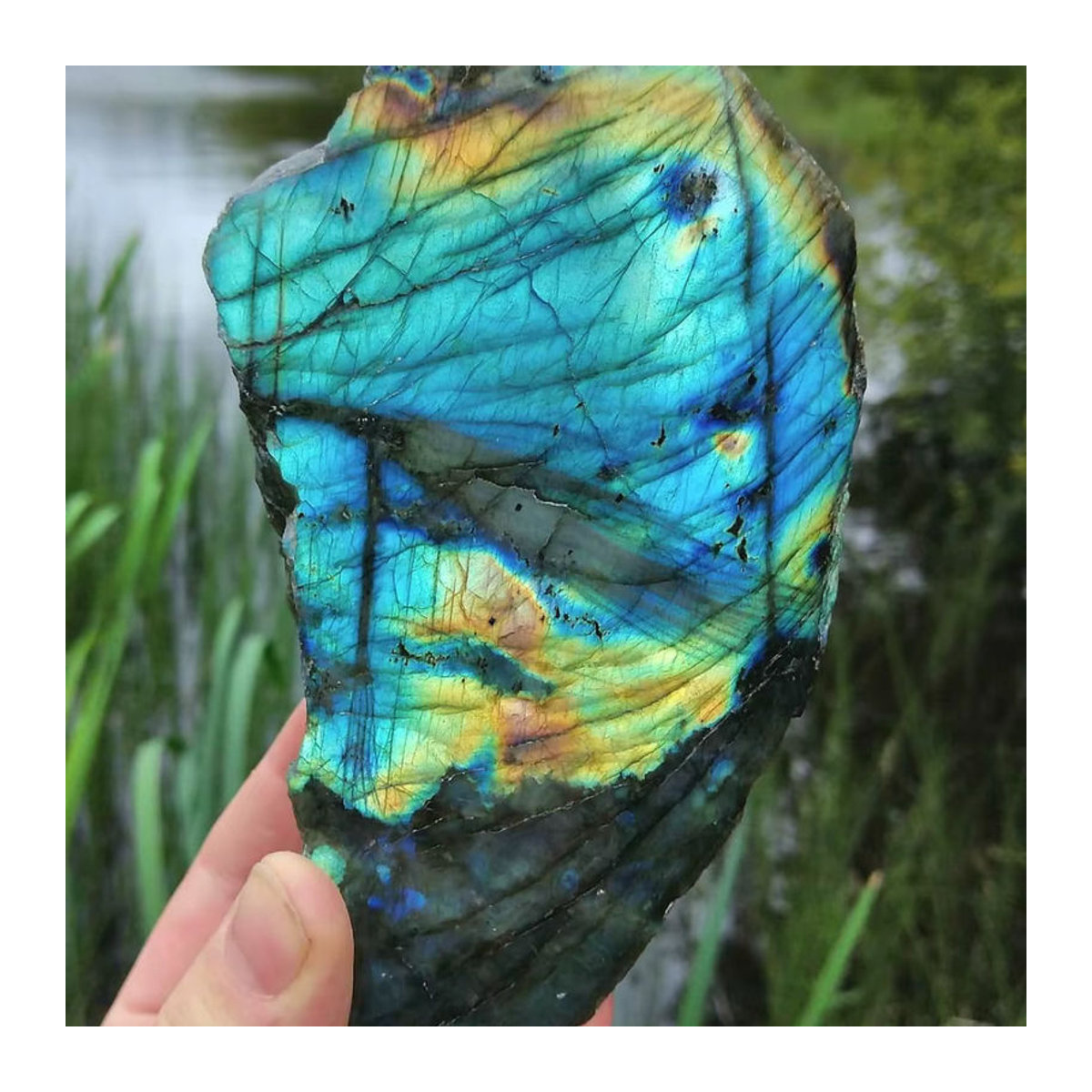 CrystalHola Labradorit-Nugget polierter Quarz-Stein in Blau und Gold im Bohemian-Stil für Dekoration und Handwerk - Bild 6