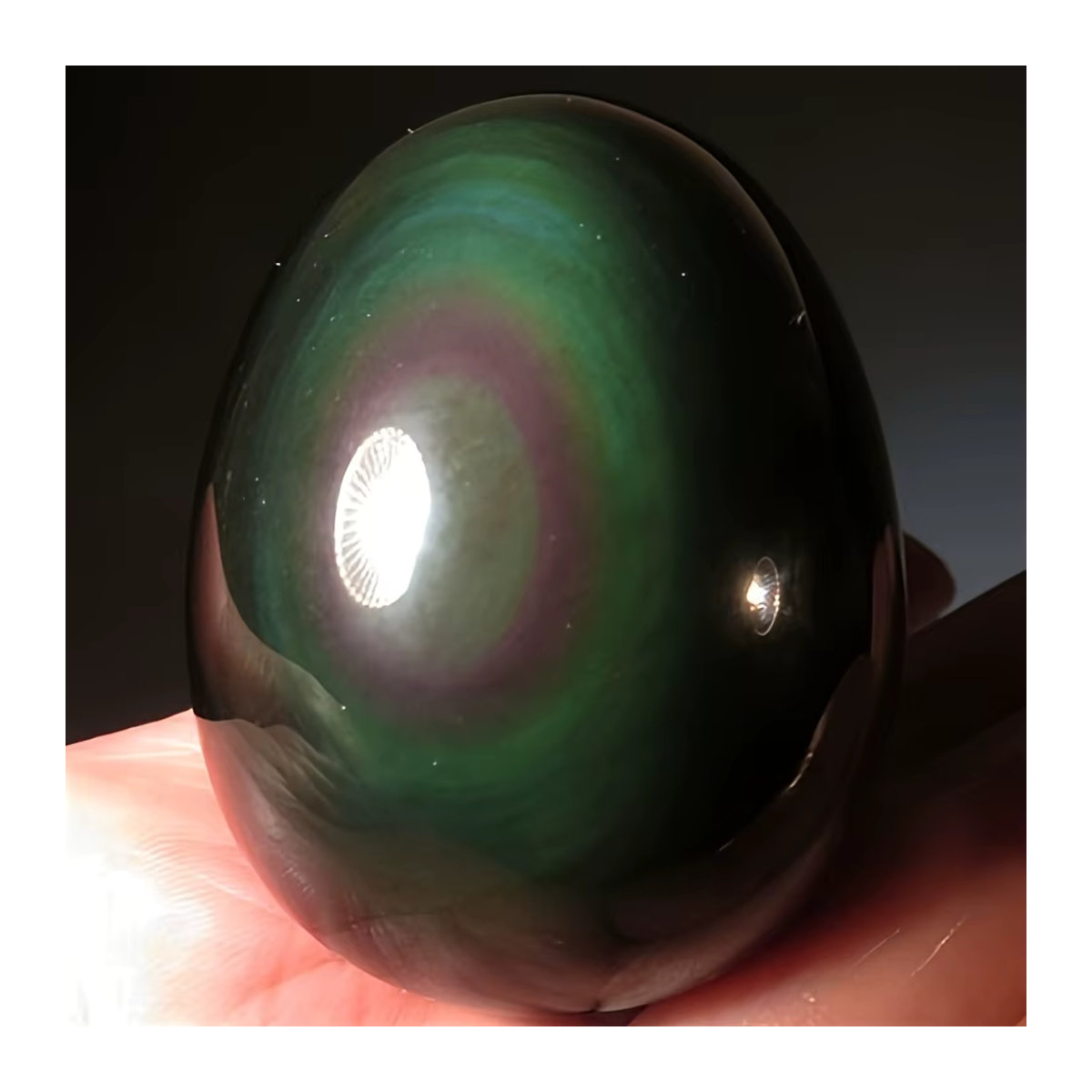 CrystalHola Regenbogen-Obsidian-Kristall in ovaler Form, mehrfarbig polierter Stein zur Dekoration - Bild 2