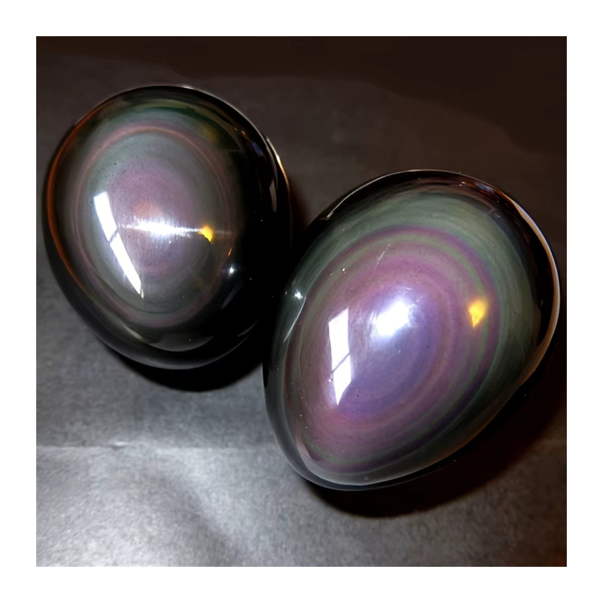 CrystalHola Regenbogen-Obsidian-Kristall in ovaler Form, mehrfarbig polierter Stein zur Dekoration - Bild 5