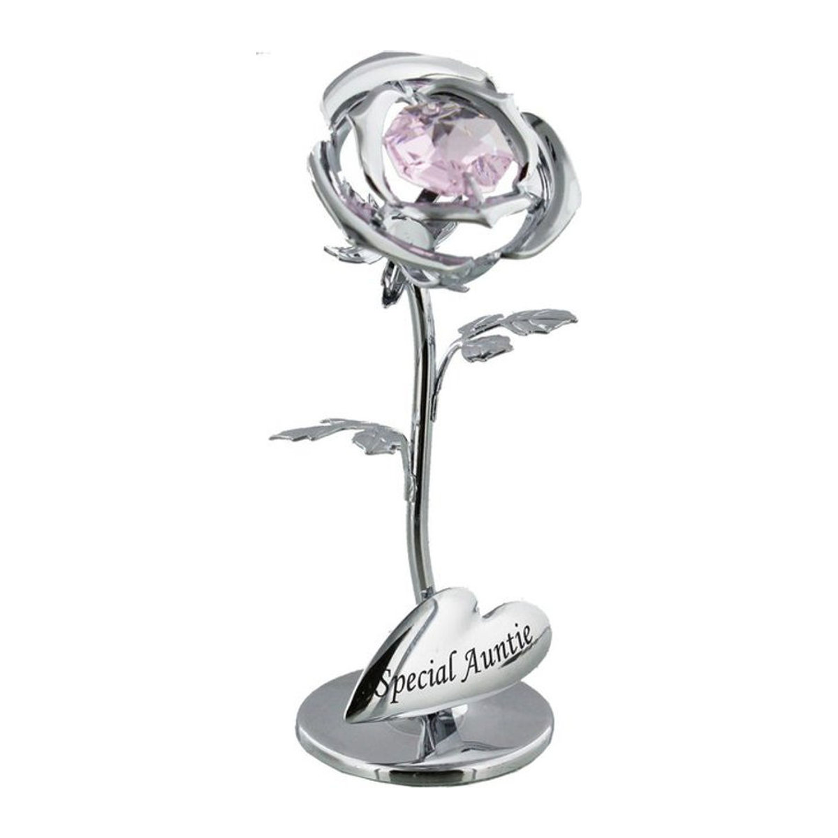 Crystocraft Hängeornament Tante Rose aus Kristall und Metall in Silber mit floralem Design - Bild 1