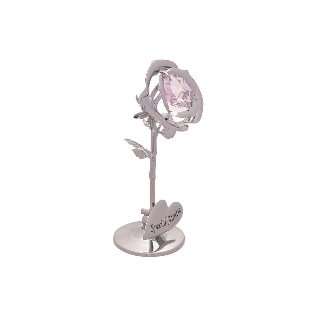 Crystocraft Hängeornament Tante Rose aus Kristall und Metall in Silber mit floralem Design - Bild 4