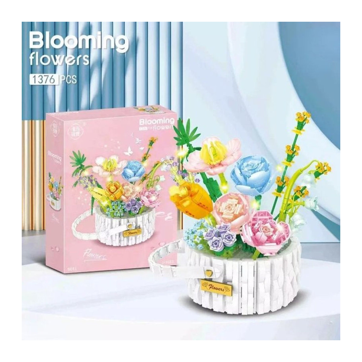 CTMA DIY Blumenstrauß Bausteine Sommer Sonnenschein Modell als mehrfarbige Desktop Dekoration aus Kunststoff - Bild 1