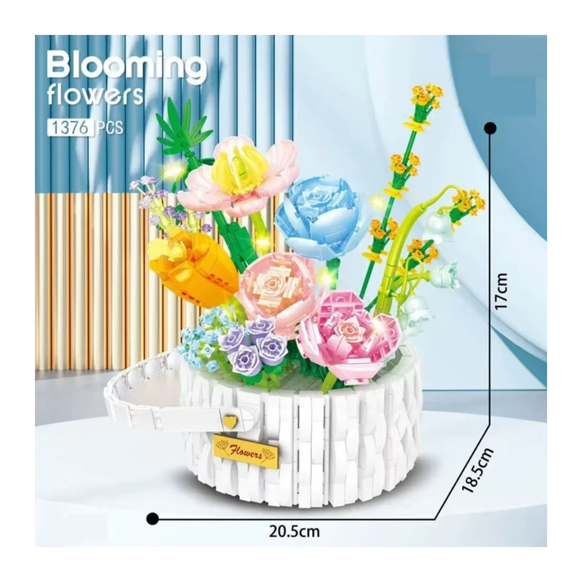 CTMA DIY Blumenstrauß Bausteine Sommer Sonnenschein Modell als mehrfarbige Desktop Dekoration aus Kunststoff - Bild 2