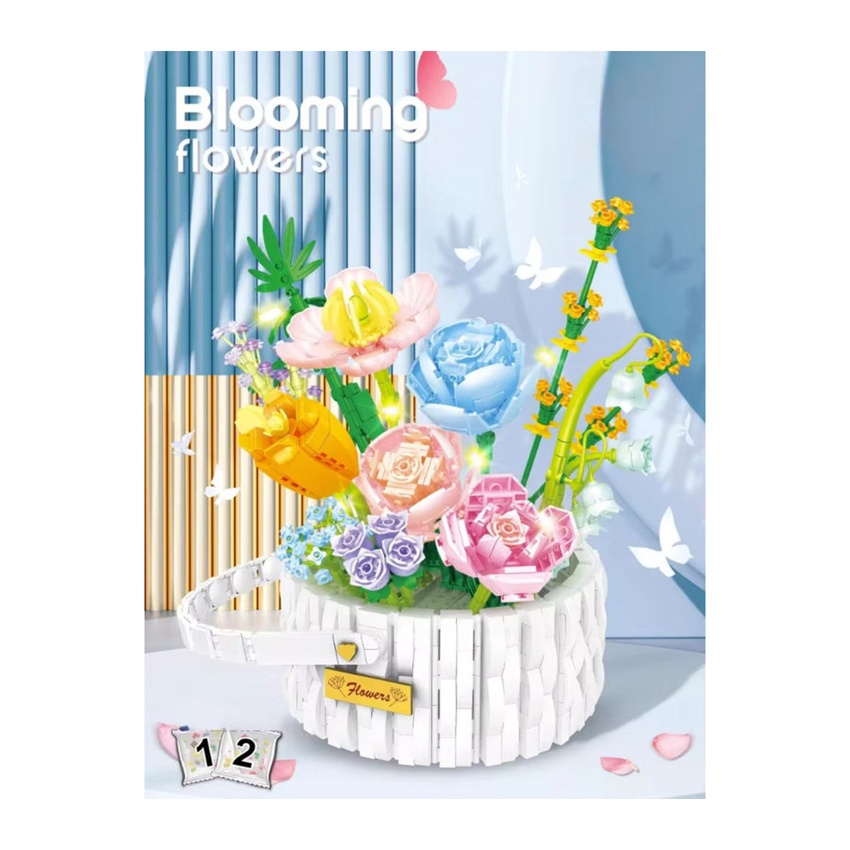 CTMA DIY Blumenstrauß Bausteine Sommer Sonnenschein Modell als mehrfarbige Desktop Dekoration aus Kunststoff - Bild 3