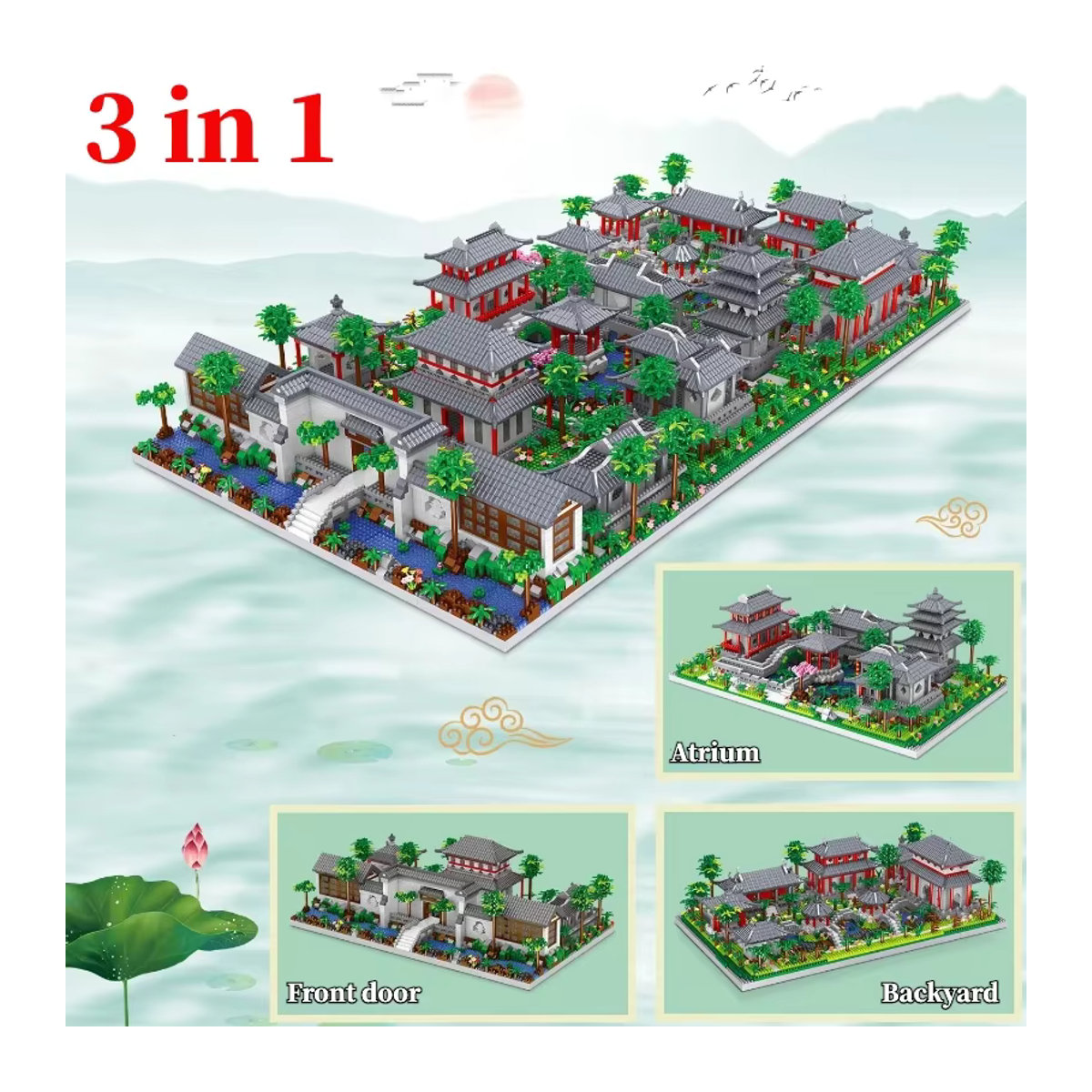 CTMA Suzhou-Garten-Landschaftsbausteine Klassisches Antikes Modell aus Kunststoff in Mehrfarbig - Bild 5