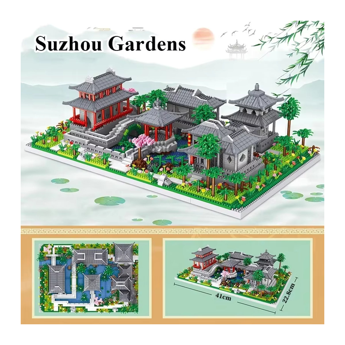 CTMA Suzhou-Garten-Landschaftsbausteine Klassisches Antikes Modell aus Kunststoff in Mehrfarbig - Bild 6