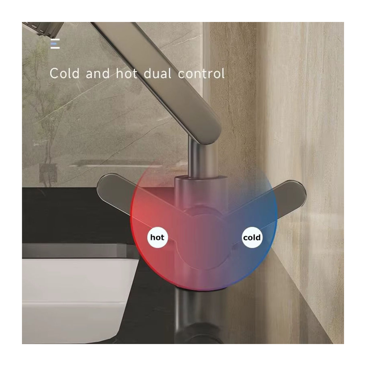 ctzszzmm Universal Rotierender Dual-Modus Wasserhahn mit mechanischem Arm für Küche und Badezimmer in Schwarz oder Nickel matt - Bild 3