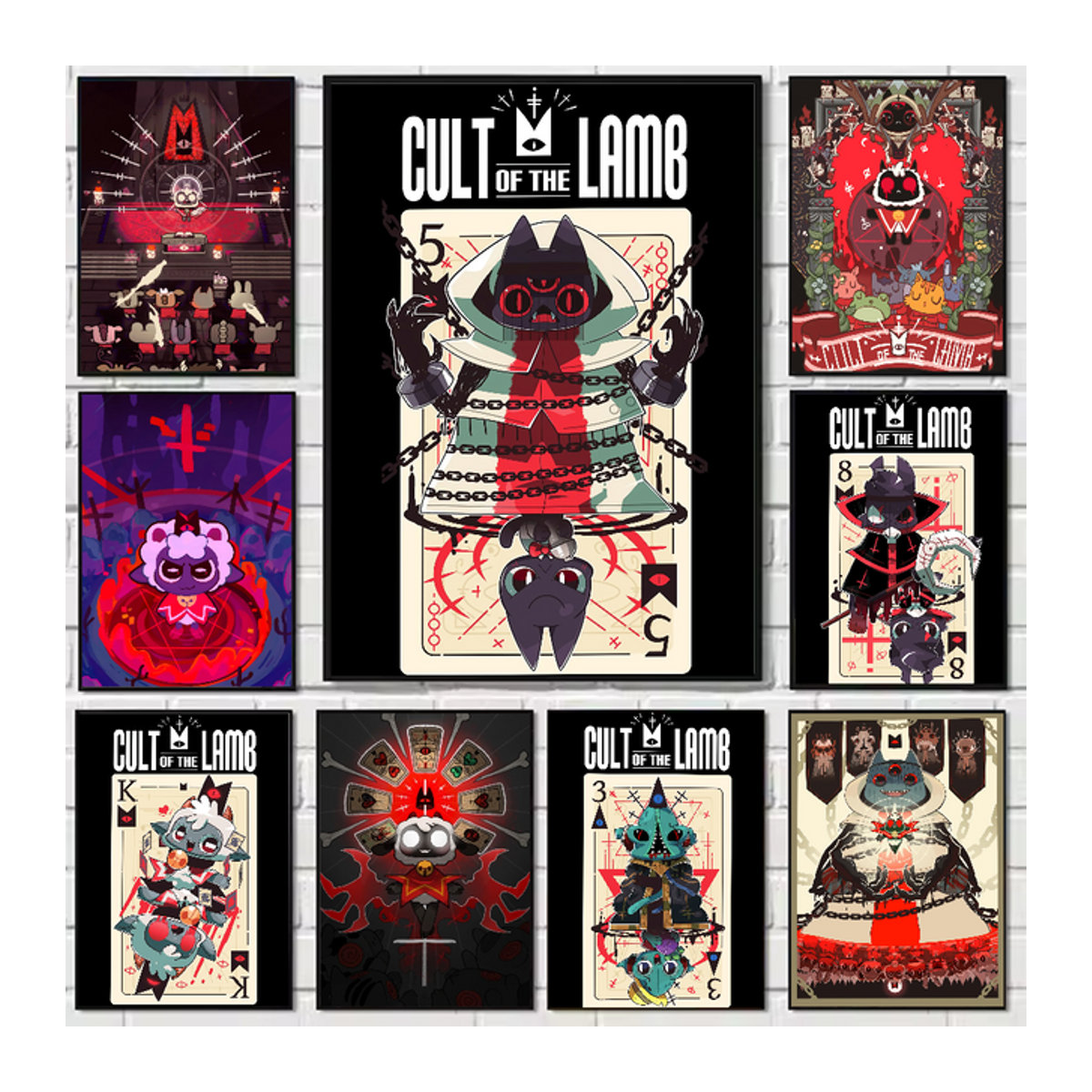 Cult Of The Lamb Spielposter als wasserdichte Wanddekoration in HD-Kunst, mehrfarbig, rechteckig und rahmenlos - Bild 1