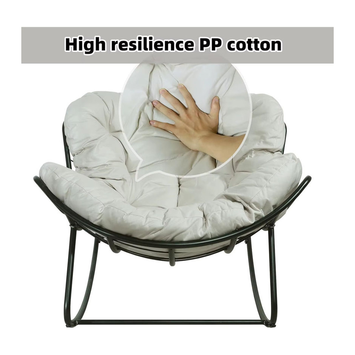CushHom Schaukelstuhl Extra groß Relaxstuhl in Beige - Bild 5