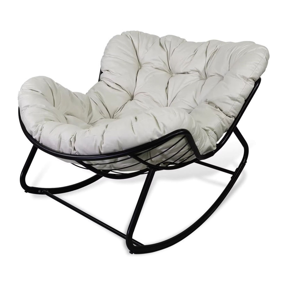 CushHom Schaukelstuhl Extra groß Relaxstuhl in Beige - Bild 6