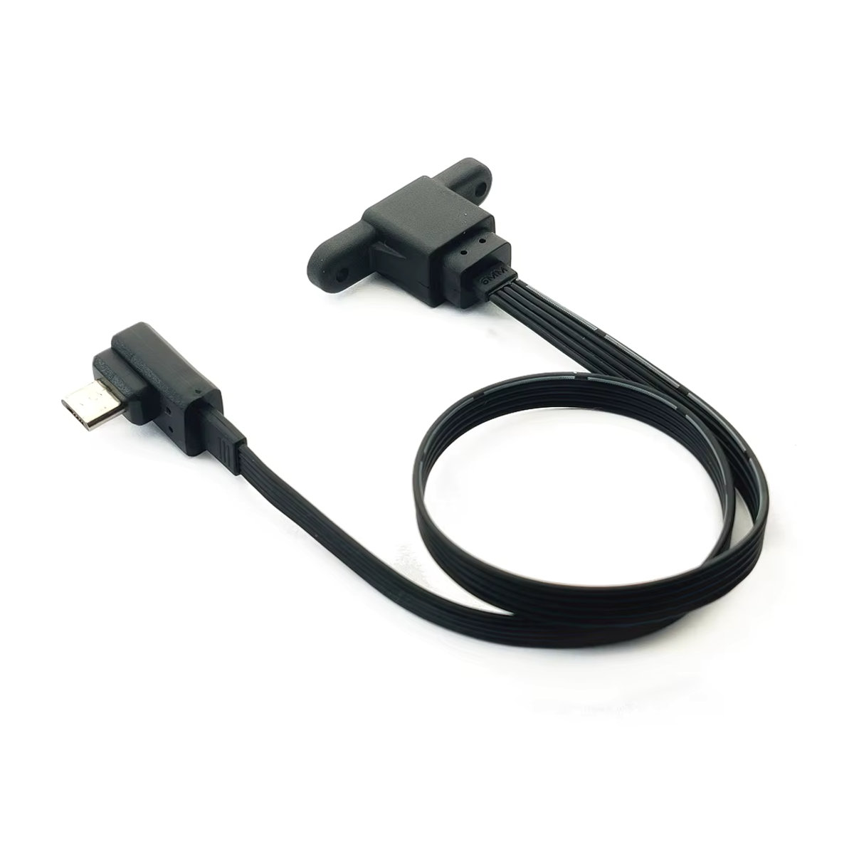 CY MicroUSB-Panel-Montagestecker weiblich 5-polig in Schwarz mit Schraubenlöchern - Bild 3