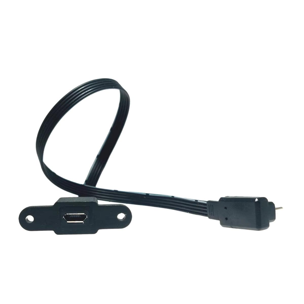 CY MicroUSB-Panel-Montagestecker weiblich 5-polig in Schwarz mit Schraubenlöchern - Bild 5
