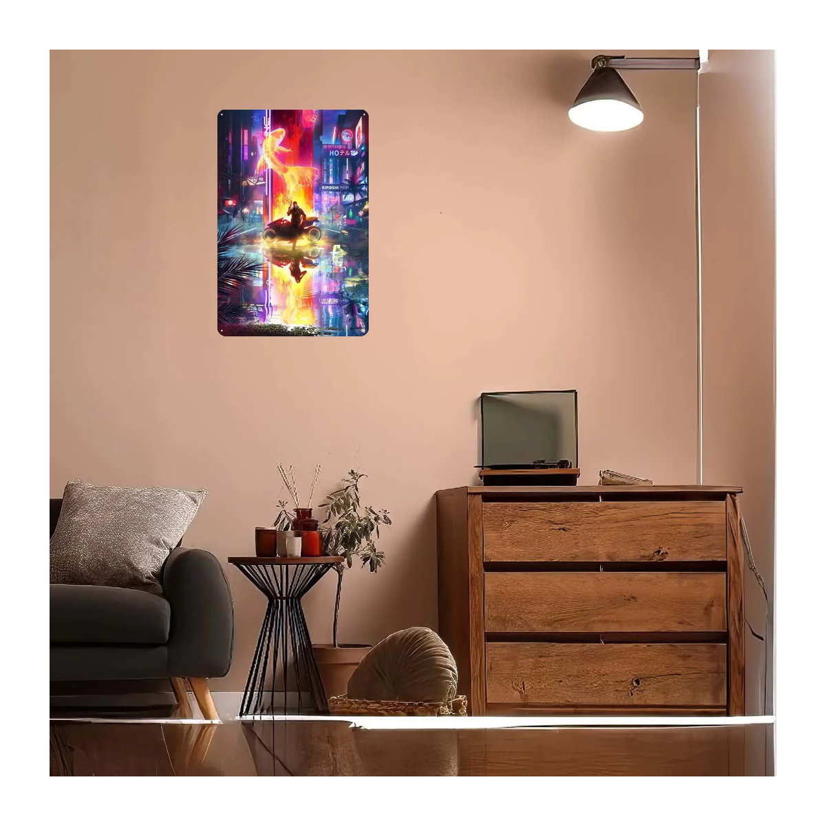 Cyberpunk Metallschild Retro Gaming-Poster für deine Raumdekoration, mehrfarbig, B/H: 30 x 20 cm - Bild 3