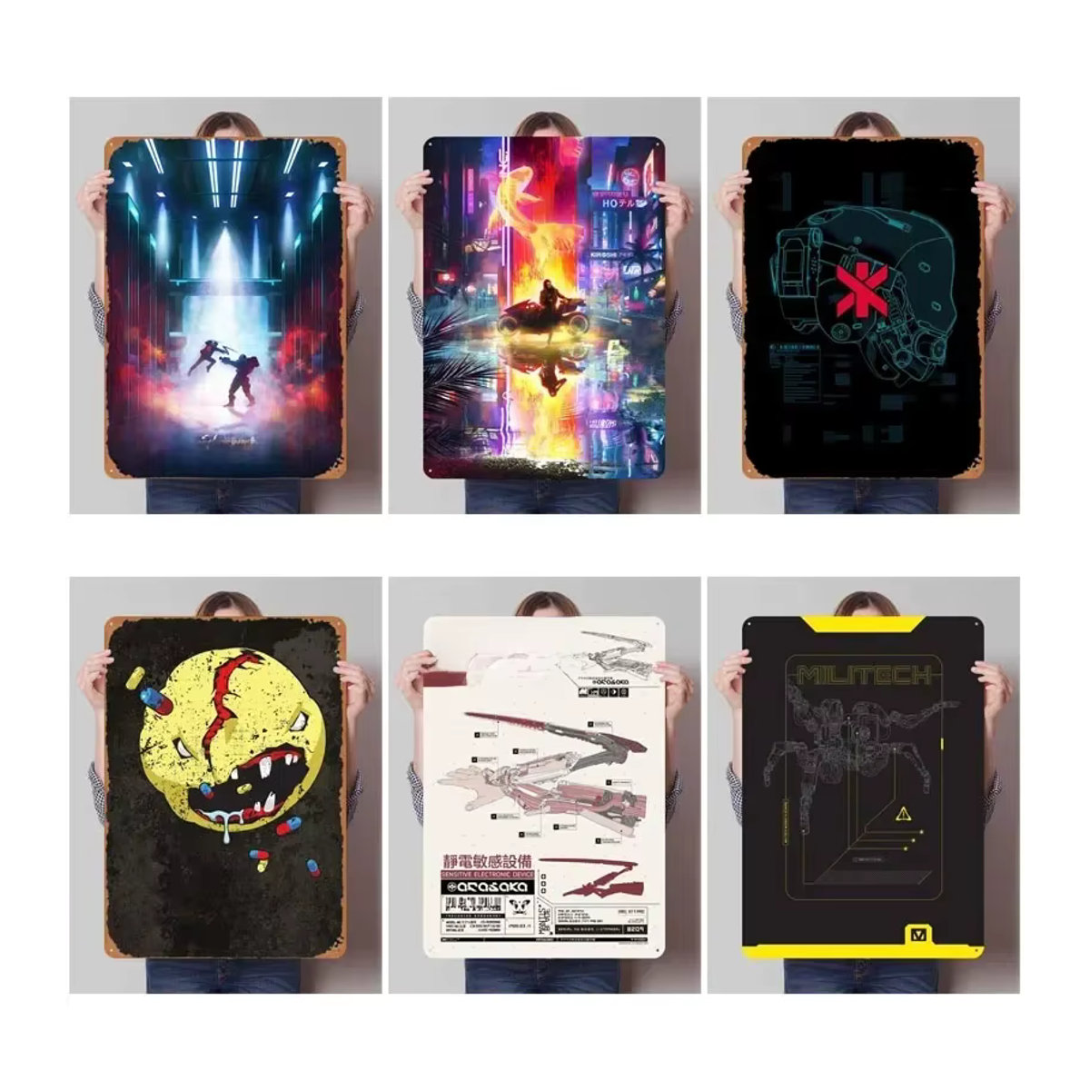 Cyberpunk Metallschild Retro Gaming-Poster für deine Raumdekoration, mehrfarbig, B/H: 30 x 20 cm - Bild 5