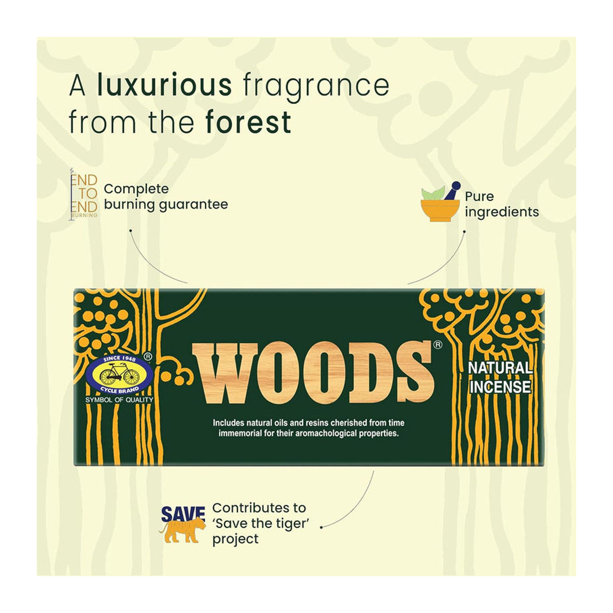 Cycle Pure Woods Natürliche Räucherstäbchen im 2er-Pack mit beruhigendem Holzduft für Meditation und Entspannung - Bild 1