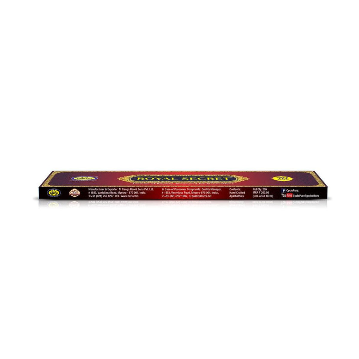 Cycle Royal Secret Premium Masala Agarbatti Räucherstäbchen, floral und orientalisch, 2 Packungen mit je 20 Stück, mehrfarbig - Bild 1