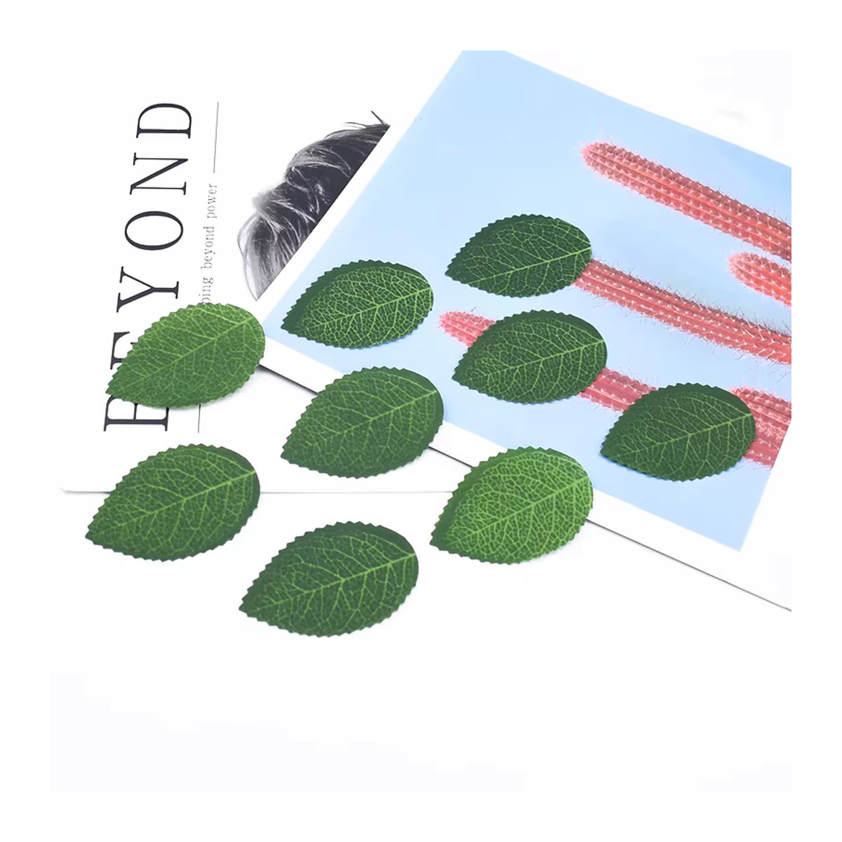 CYJT Künstliche Blätter in Grün für Heimdekoration, DIY-Projekte und Hochzeitsfloristik, 100 Stück - Bild 3