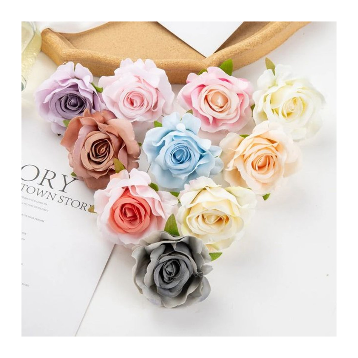 CYJT Künstliche Seidenrosen als Einzelstiele für Hochzeitsstrauß, Garten und DIY-Dekoration, Mehrfarbig - Bild 1