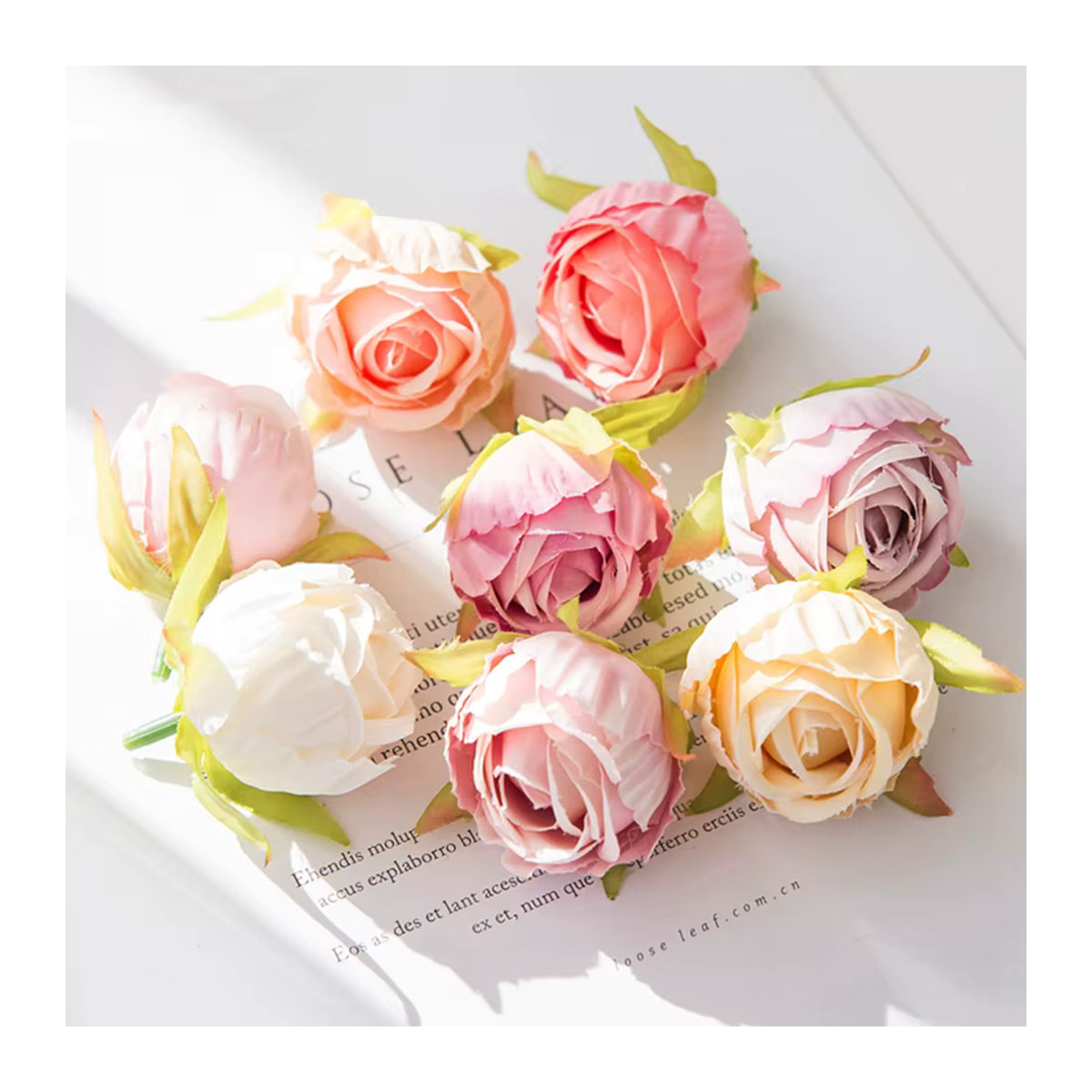 CYJT Künstliche Seidenrosen Tee Knospen als Einzelstiele für Hochzeitskränze, Weihnachtsdekoration und DIY Scrapbooking, mehrfarbig - Bild 2