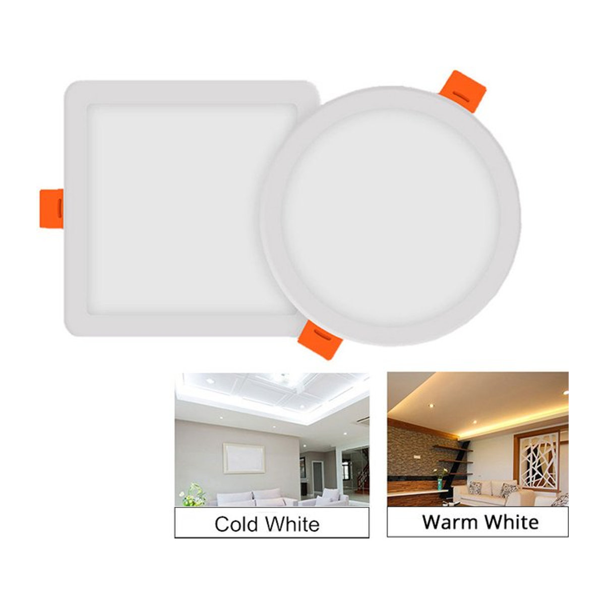 CYLRDXK LED Einbaustrahler Weiß minimalistisches ultra dünnes LED-Panel für Deckenmontage mit einstellbarem Ausschnitt von 50mm bis 210mm aus Aluminium - Bild 1