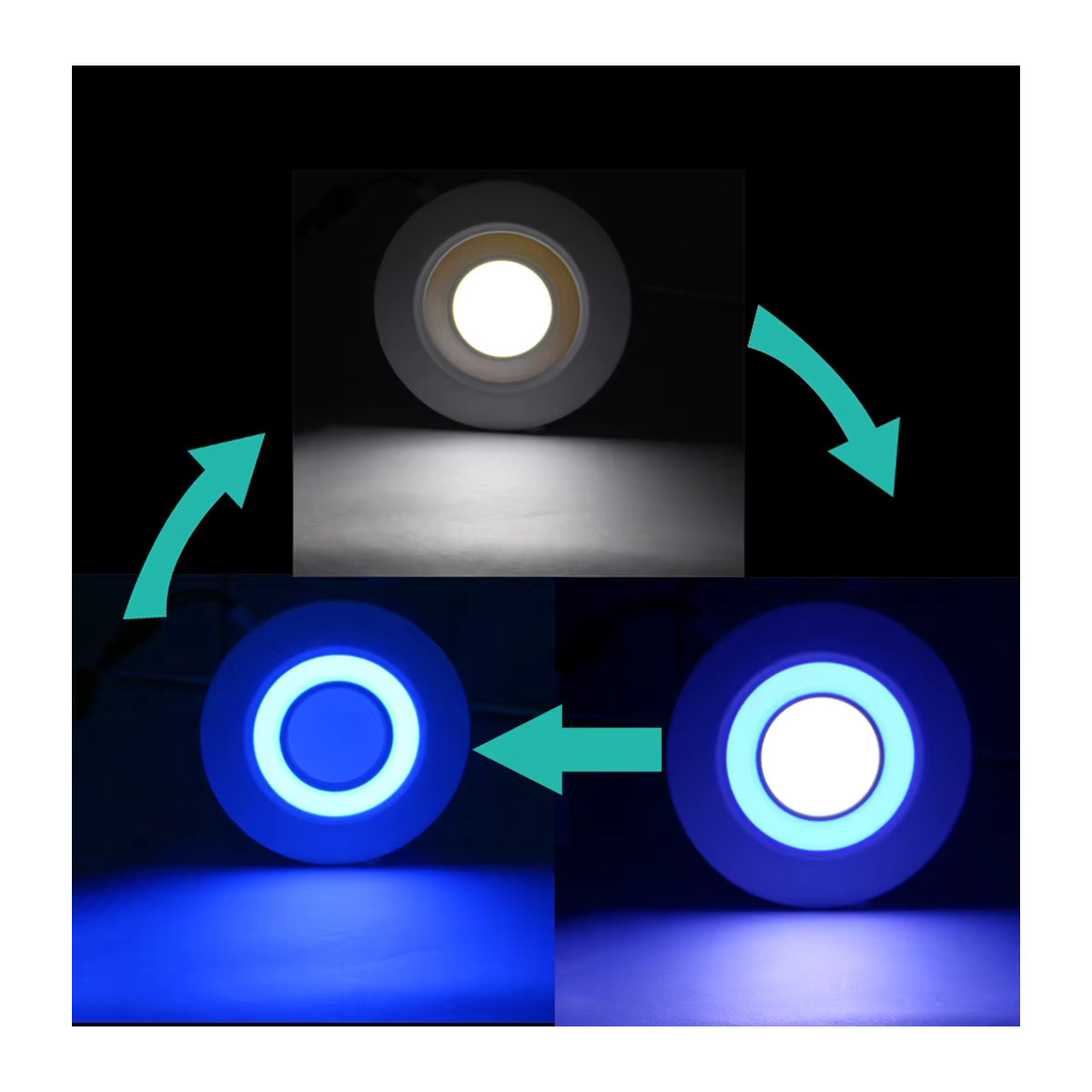 CYLRDXK LED Panel Downlight Einbaustrahler in Weiß mit zwei Farben und Treiber - Bild 3