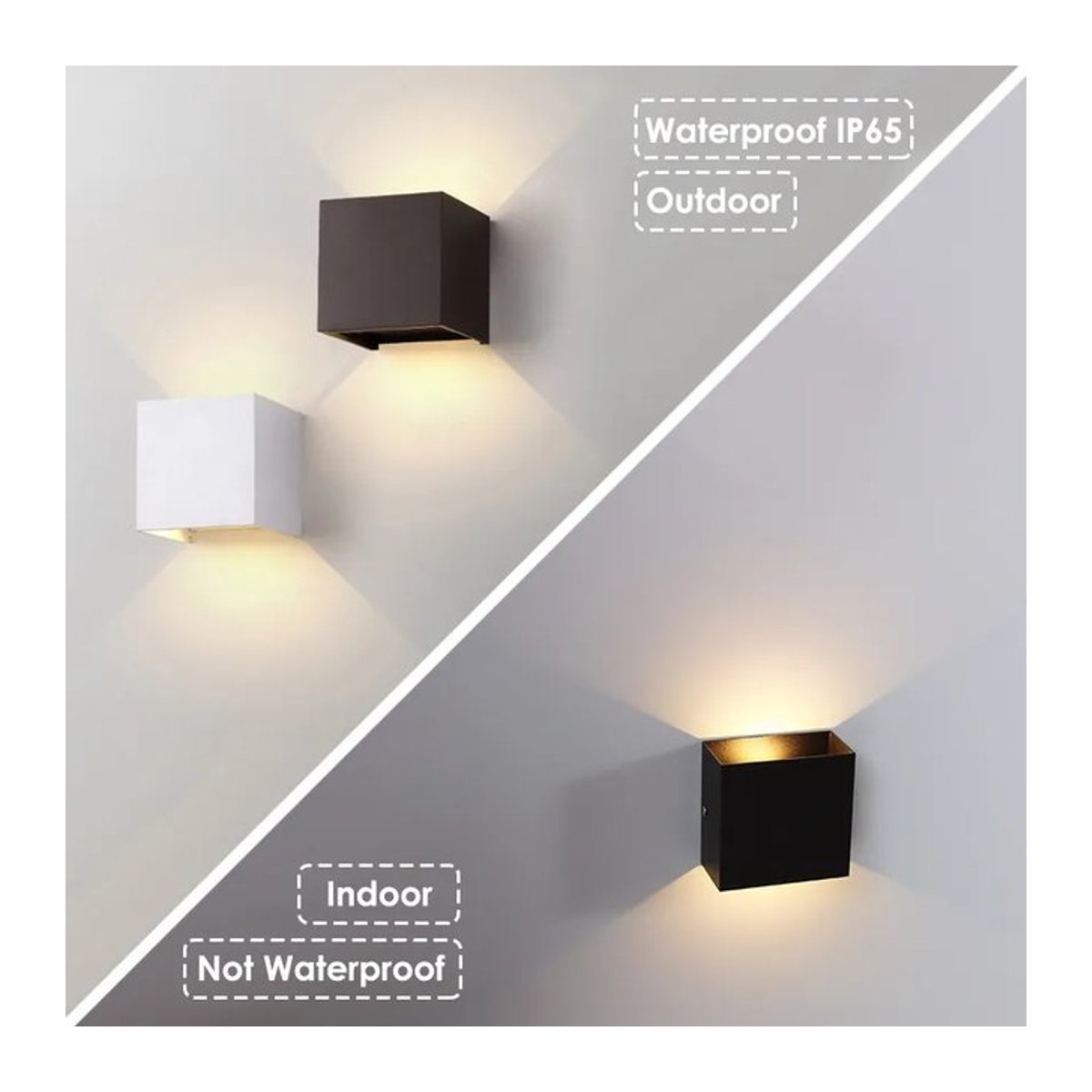 CYLRDXK LED Wandleuchte IP65 wasserdicht für Außen und Innen in Warmweiß 3000K - Bild 1