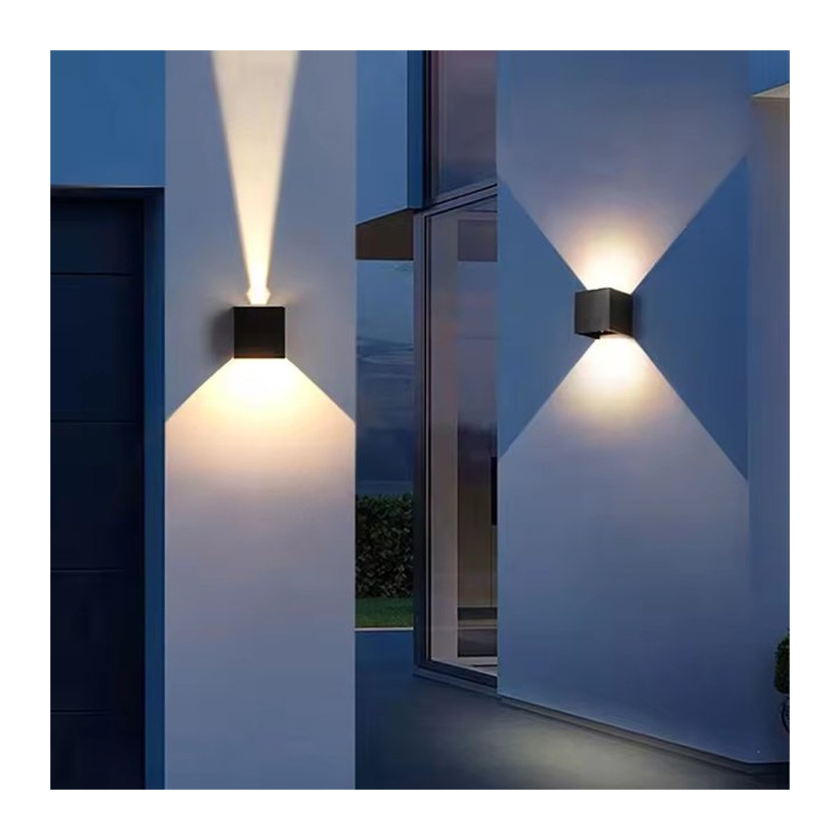 CYLRDXK Moderne LED Wandleuchte aus Aluminium in Schwarz, IP65 Wasserdicht, 12W Cube Design für Indoor und Outdoor - Bild 1