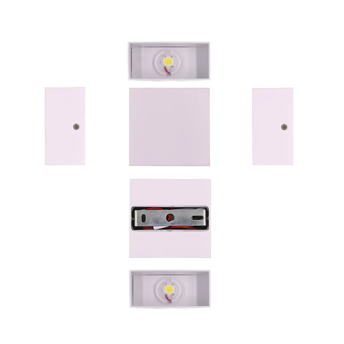 CYLRDXK Moderne LED Wandleuchte aus Aluminium in Schwarz, IP65 Wasserdicht, 12W Cube Design für Indoor und Outdoor - Bild 4