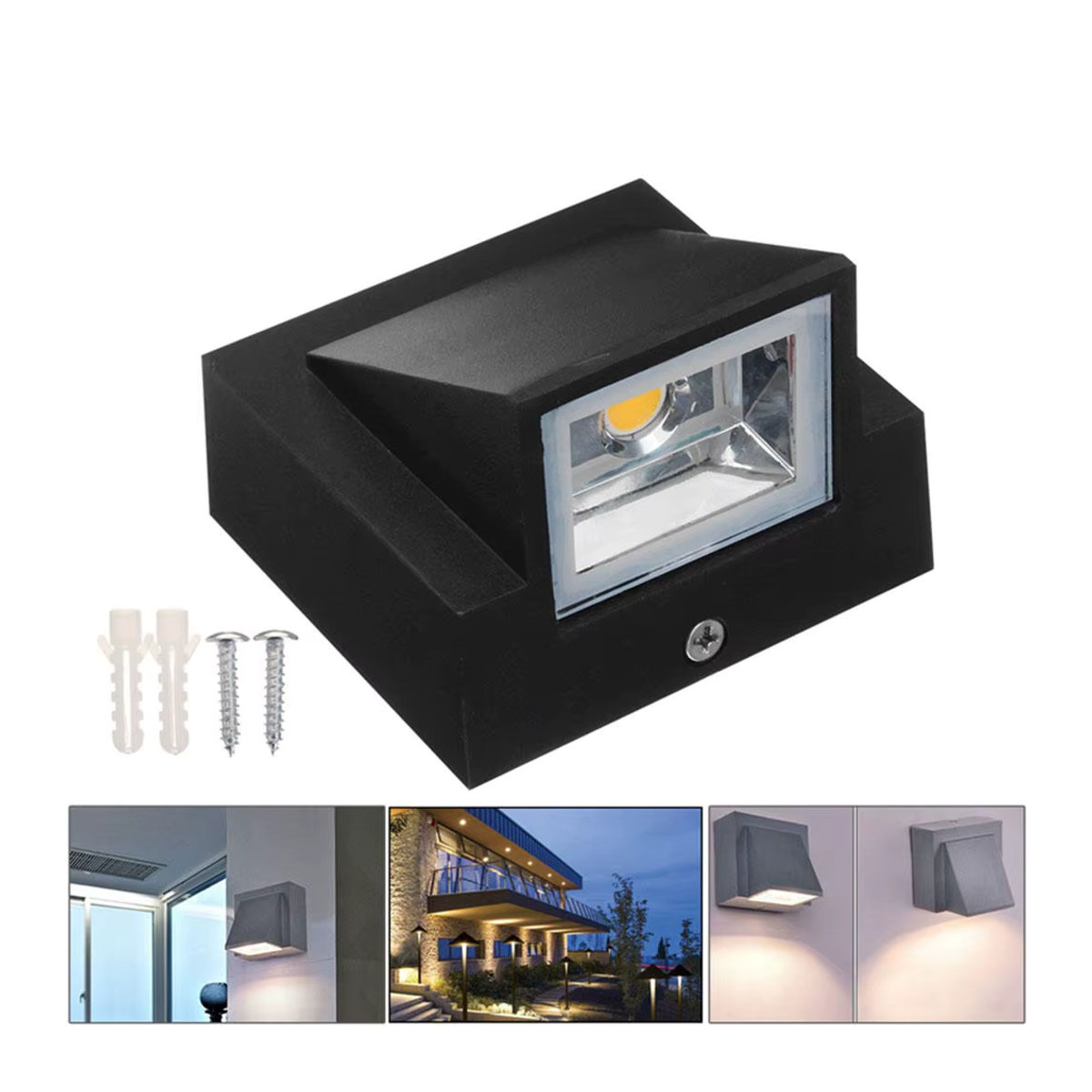 CYLRDXK Moderne LED Wandleuchte aus Aluminium IP65 Wasserdicht für Indoor und Outdoor in Weiß oder Schwarz mit Kaltweißem Licht - Bild 2