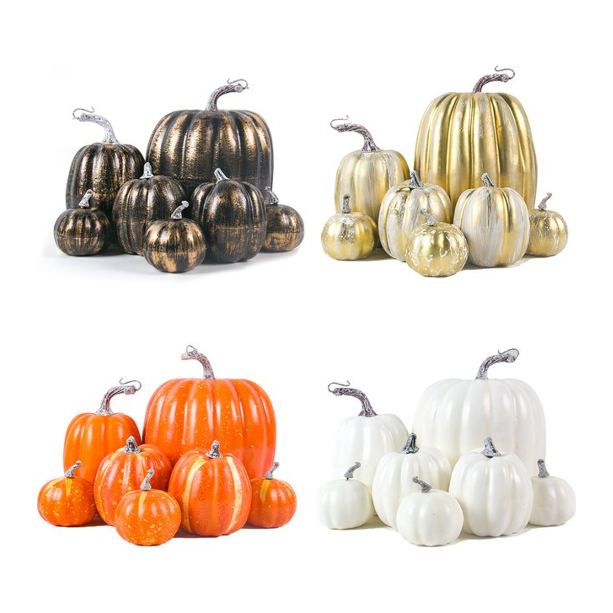 Cyuan Künstliche Kürbisse Set in Mehrfarbig für Herbst und Halloween Dekoration im Landhausstil - Bild 1
