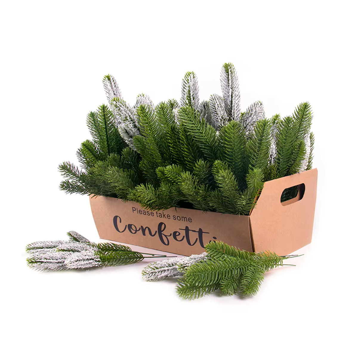 Cyuan Künstliche Weihnachts-Girlande mit Sternen und Blumen in Grün aus Kunststoff - Bild 2