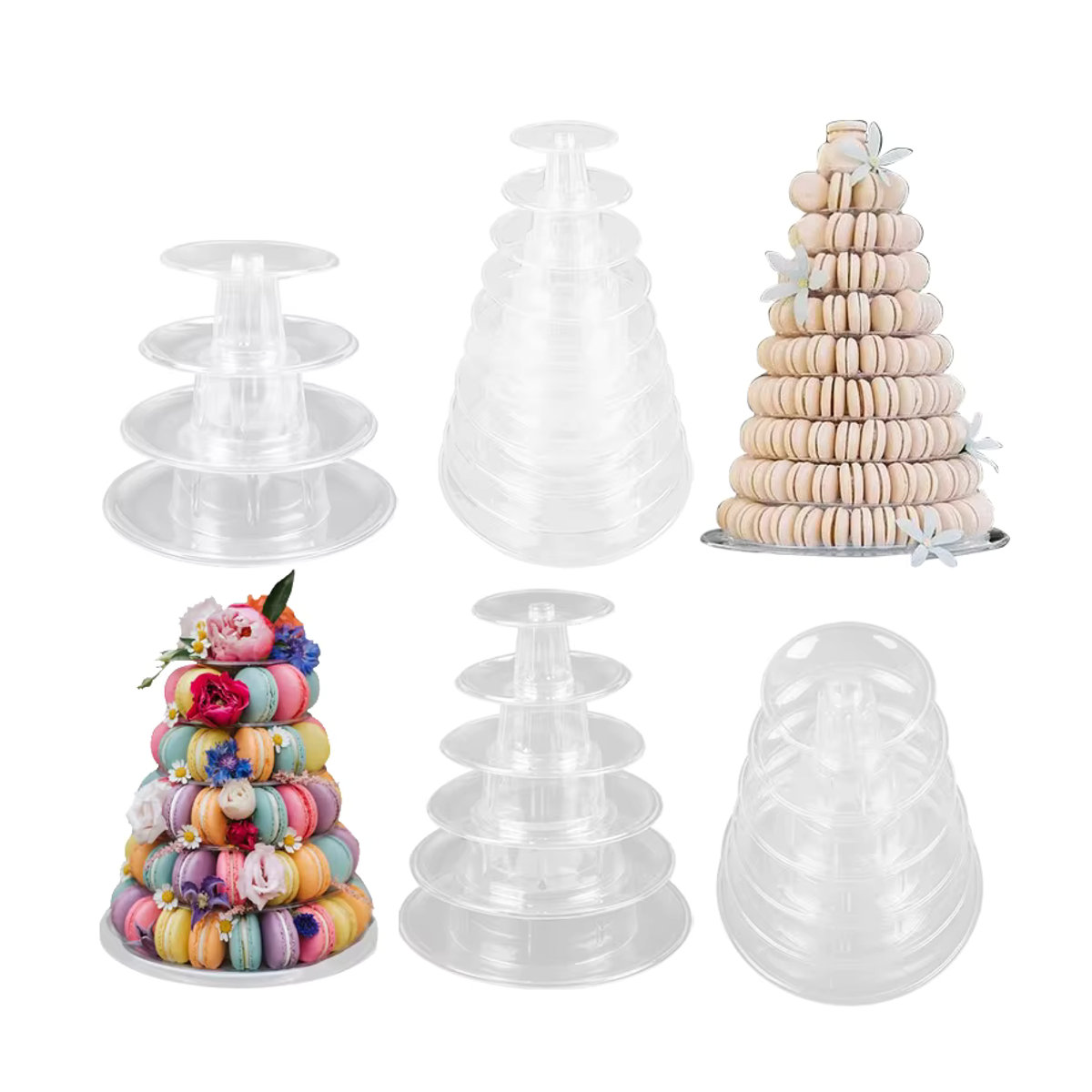 Cyuan Macaron Turm Dessert Display Rack aus Kunststoff, 10 Ebenen, Rund, Transparent, Minimalistisches Design für Hochzeit und Geburtstag - Bild 4