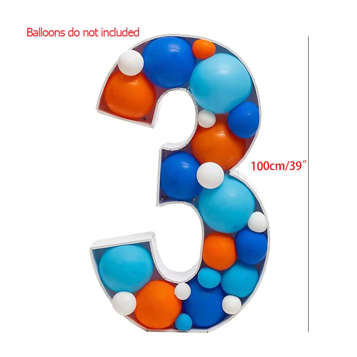 Cyuan Mosaik Ballon Rahmen als riesige Geburtstagsfigur zur Dekoration, mehrfarbig, Höhe: 73 cm bis 100 cm - Bild 3