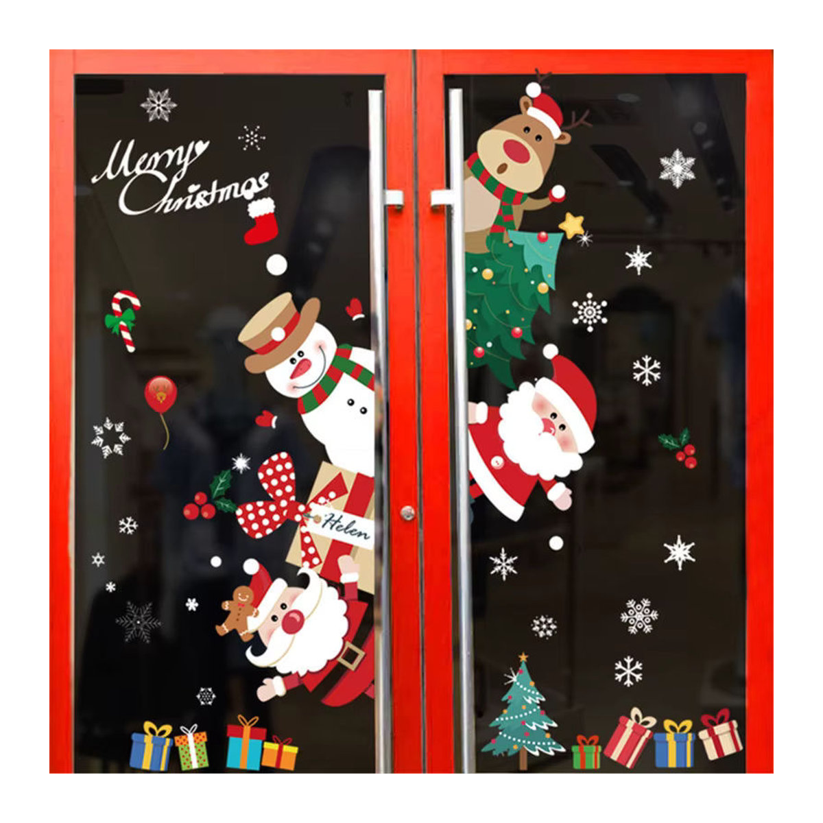 Cyuan Weihnachts Fensteraufkleber Mehrfarbig für Wand und Fenster zur Weihnachts- und Neujahrsdekoration - Bild 2