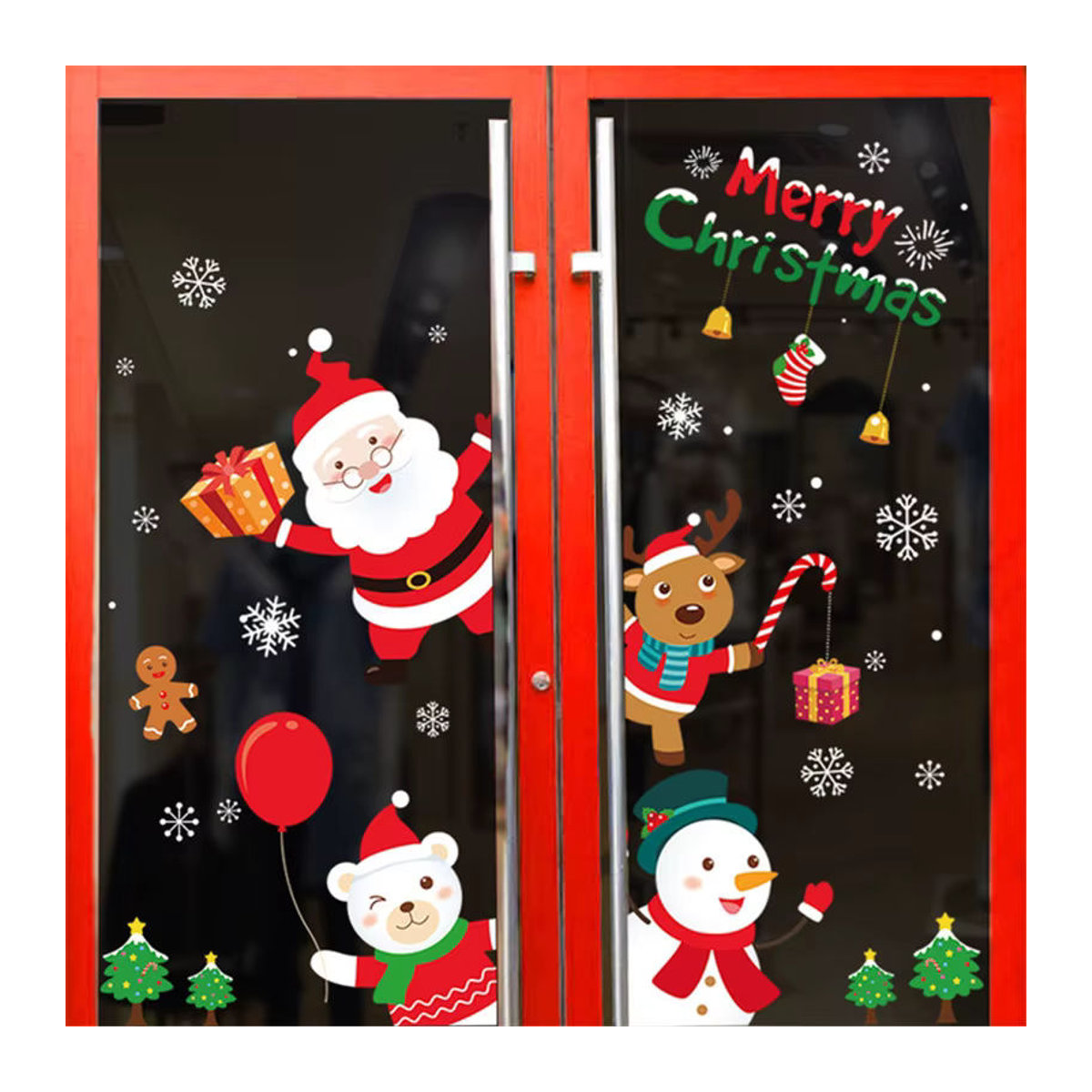 Cyuan Weihnachts Fensteraufkleber Mehrfarbig für Wand und Fenster zur Weihnachts- und Neujahrsdekoration - Bild 4