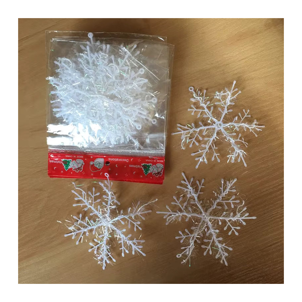 Cyuan Weihnachtsdekoration Künstliche Schneeflocken in Weiß zum Aufhängen für deinen Weihnachtsbaum - Bild 2