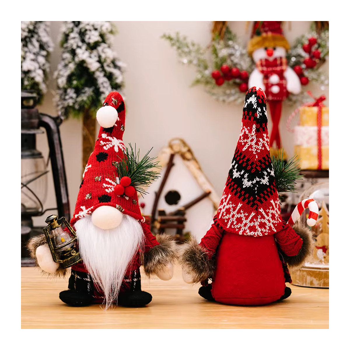 Cyuan Weihnachtsgnom in Rot im skandinavischen Design als große Plüsch-Dekoration für dein Zuhause - Bild 5