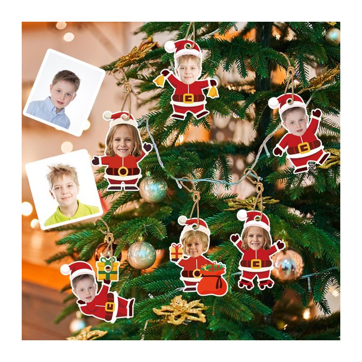 Cyuan Weihnachtsmann Papier-Hängeornament für Weihnachten, mehrfarbig - Bild 1