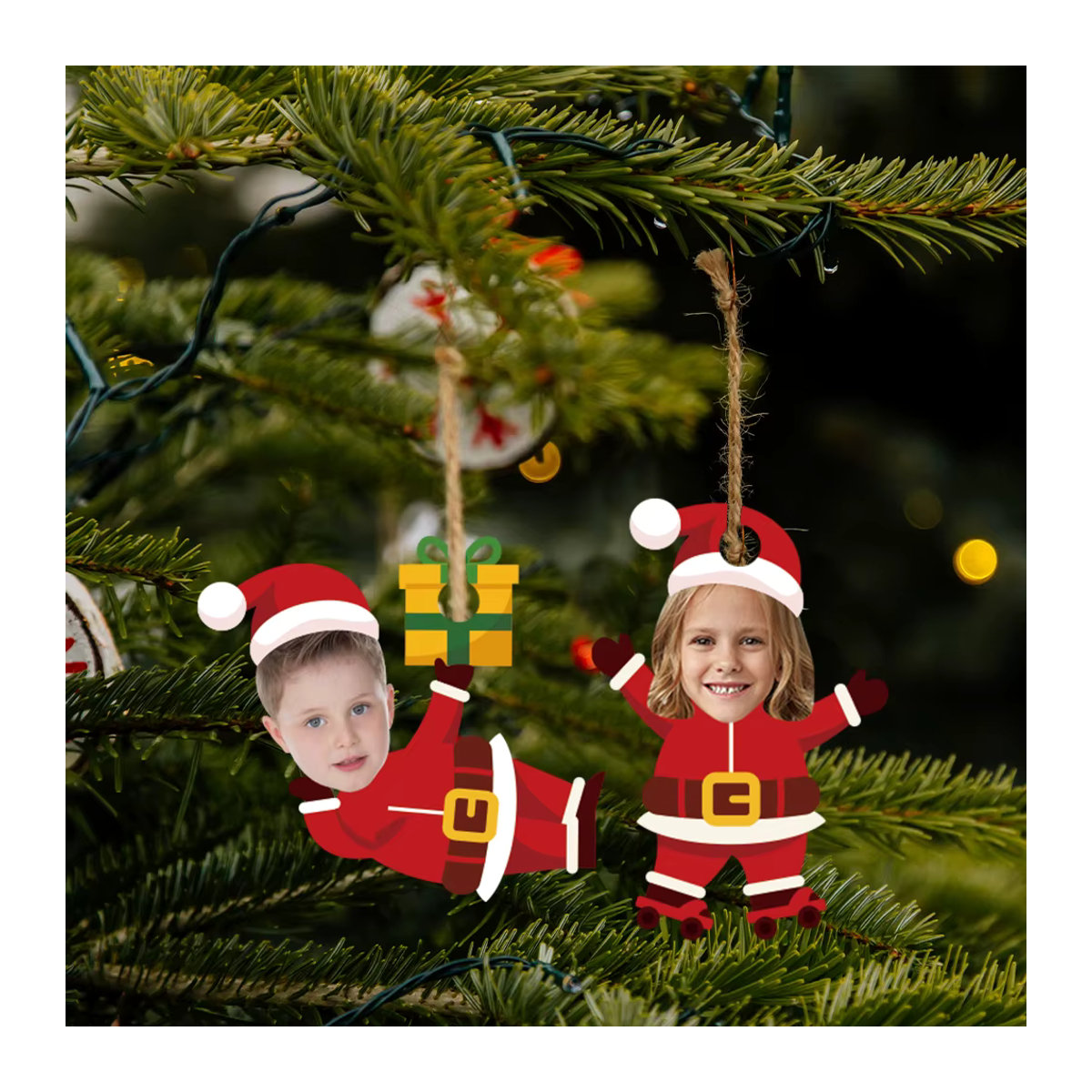 Cyuan Weihnachtsmann Papier-Hängeornament für Weihnachten, mehrfarbig - Bild 2