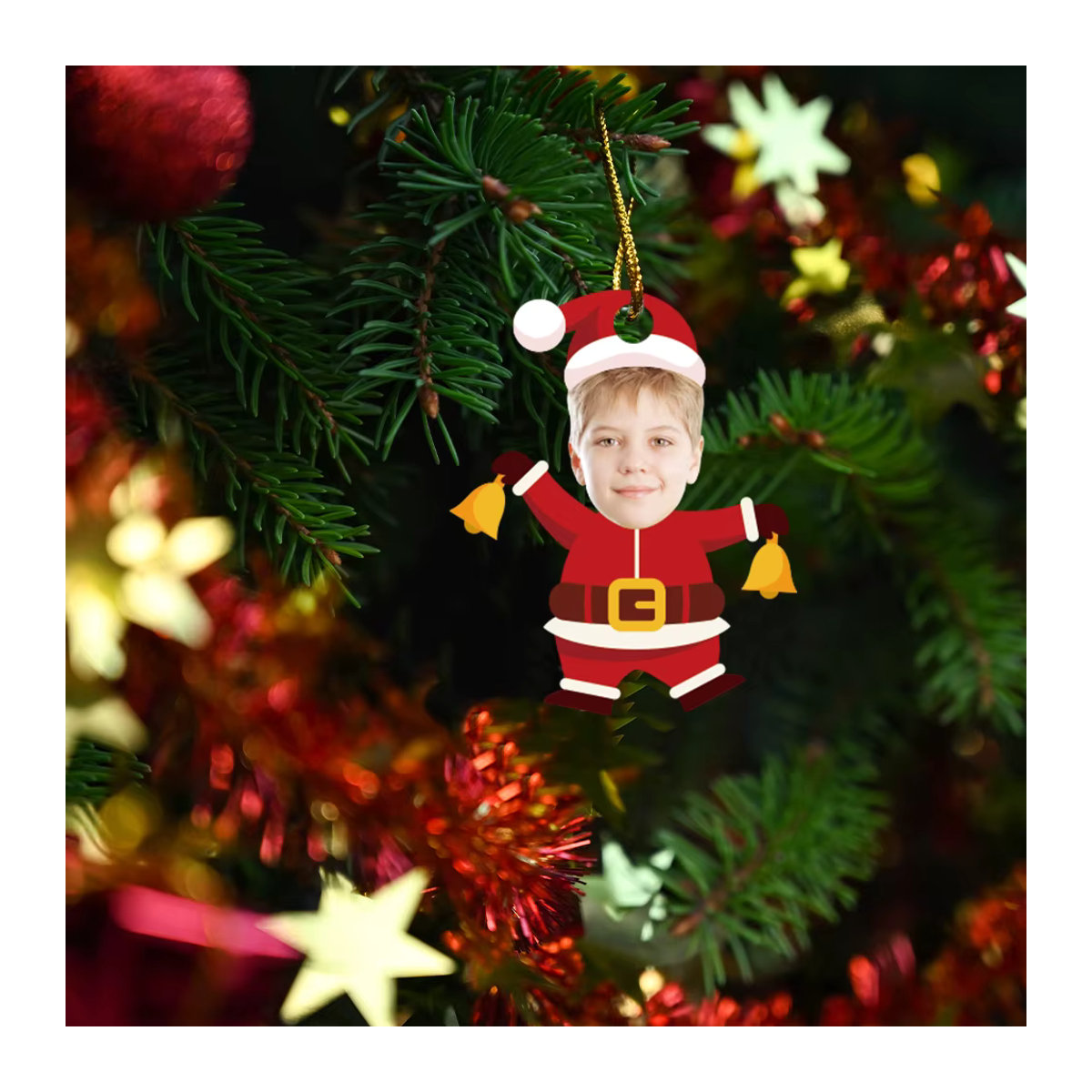 Cyuan Weihnachtsmann Papier-Hängeornament für Weihnachten, mehrfarbig - Bild 3