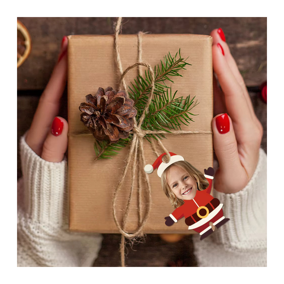 Cyuan Weihnachtsmann Papier-Hängeornament für Weihnachten, mehrfarbig - Bild 5