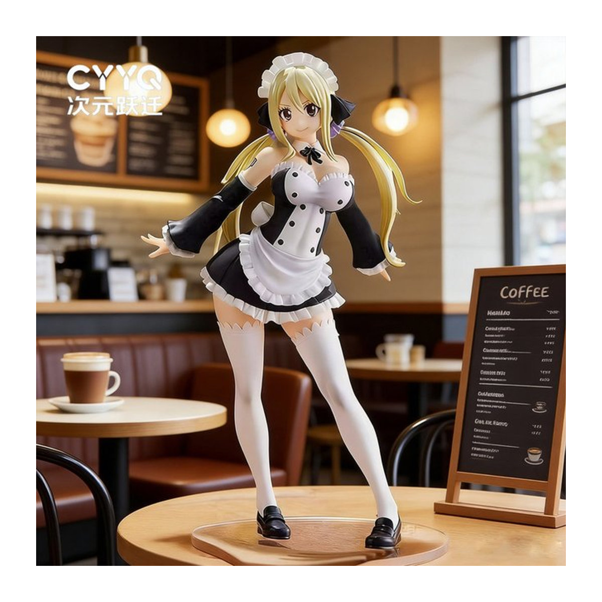 CYYQ Anime Actionfigur Lucy Heartfilia Maid Outfit aus Kunststoff, mehrfarbiges Sammlermodell für dein Desktop-Ornament - Bild 1